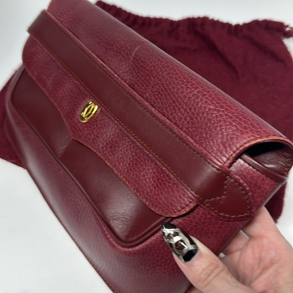 Cartier Vintage Must Line Clutch Bag Red w COA and Dust Cover EUC - Picture 9 of 9
